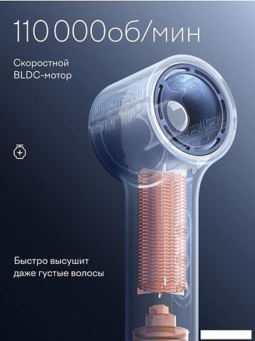Фен Tuvio HD16EI07 (приглушённый синий)