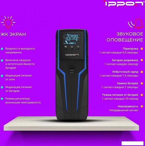 Источник бесперебойного питания IPPON Game Power Pro 1000 1908308