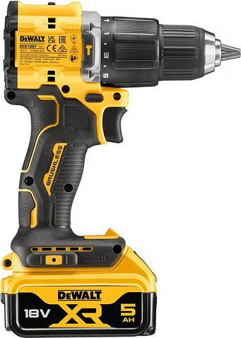 Ударная дрель-шуруповерт DeWalt DCD100YP2T (с 2-мя АКБ 5 Ач, кейс)