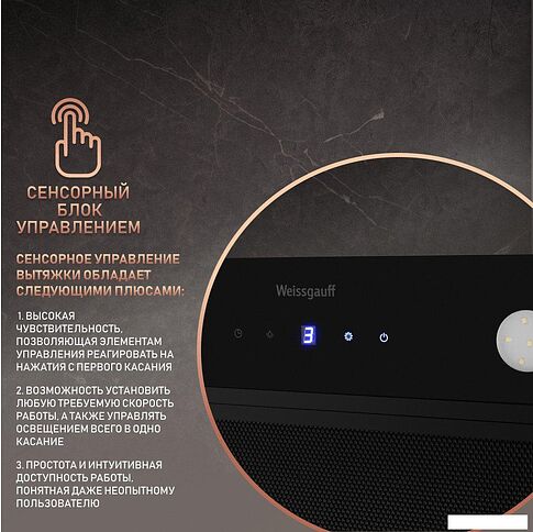 Кухонная вытяжка Weissgauff Dubhe 600 Black Touch