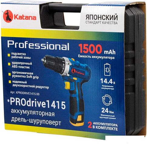 Дрель-шуруповерт Katana PROdrive 1415 (с 2-мя АКБ, кейс)