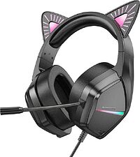 Наушники Borofone Phantom Cat BO106 (черный/розовый)