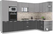 Готовая кухня Интерлиния Мила Лайт 1.68x3.2 правая (серебристый/антрацит/малага)