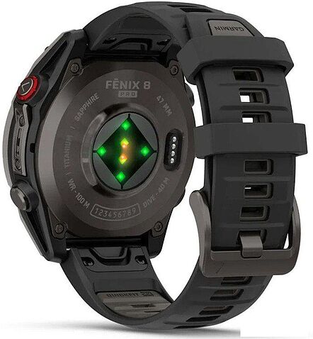 Умные часы Garmin Fenix 8 Pro 47мм (серый, черный силиконовый ремешок)