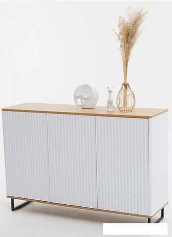 Комод Shtabe Royal 5051 эко (белый/дуб сантана/черный)