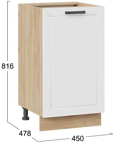 Шкаф напольный Трия Лорас 1Н45 (дуб крафт золотой/холст белый)