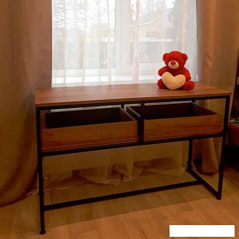 Консольный стол Millwood Пекин 1 120x40 (дуб табачный craft/черный)