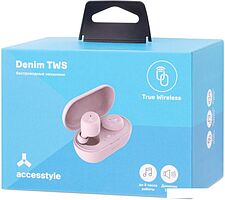 Наушники AccesStyle Denim TWS (розовый)