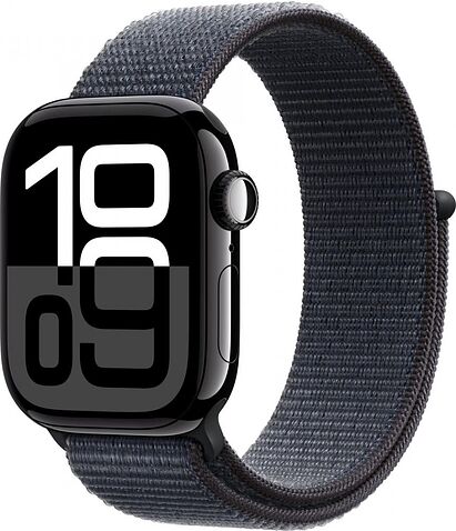Умные часы Apple Watch Series 10 42 мм (алюминиевый корпус, черный/темно-серый, нейлоновый ремешок)