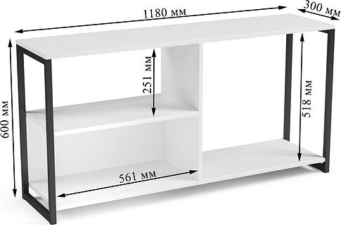 Тумба Mio Tesoro Codi Loft (белый/черный)
