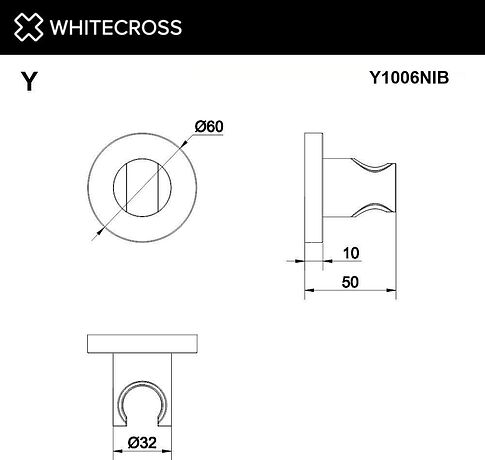 Держатель душевой лейки Whitecross Y1006NIB (брашированный никель)