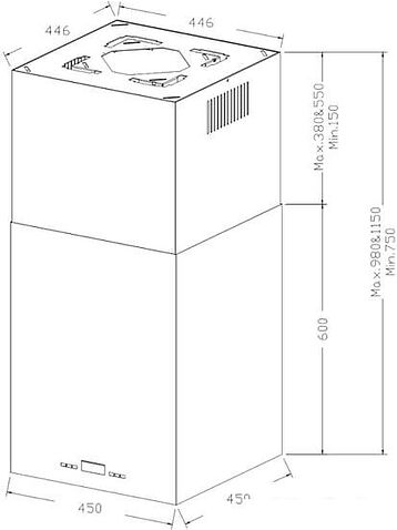 Кухонная вытяжка Korting Cube KHA 45970 W