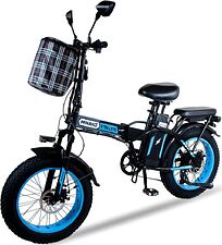 Электровелосипед Minako F10 Lite 2025 (черный/синий)