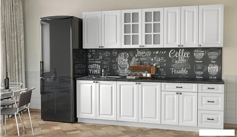 Кухня Интерлиния Мила Деко 2.6 Б (белый/кастилло темный)