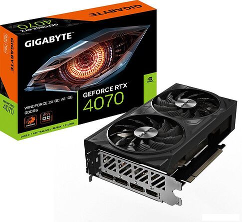 Видеокарта Gigabyte GeForce RTX 4070 Windforce 2X OC V2 12G GV-N4070WF2OCV2-12GD