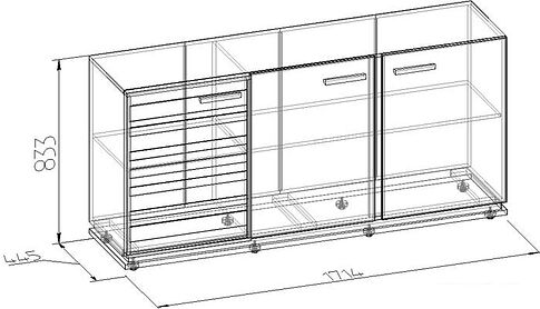 Тумба под телевизор Глазов Oslo 5 (дуб серый craft/черный)