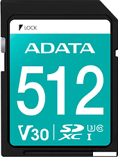 Карта памяти ADATA Premier Pro SDXC 512GB ASDX512GUI3V30S-R