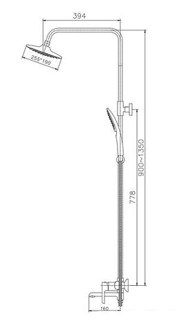 Душевая система Haiba HB24805-7 (черный)