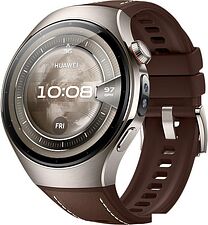 Умные часы Huawei Watch 5 46 мм (титановый, с коричневым силиконовым ремешком, международная версия) Умные часы Huawei Watch 5 46 мм (титановый, с коричневым силиконовым ремешком, международная версия)