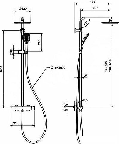 Душевая система  Teska Estella Mix DK1032