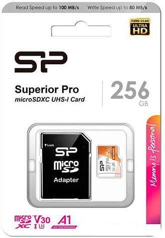 Карта памяти Silicon-Power Superior Pro microSDXC SP256GBSTXDU3V20AB 256GB (с адаптером)