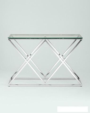 Консольный стол Stool Group Инсигния 115x30 ECST-026 (прозрачное стекло/сталь серебристый)