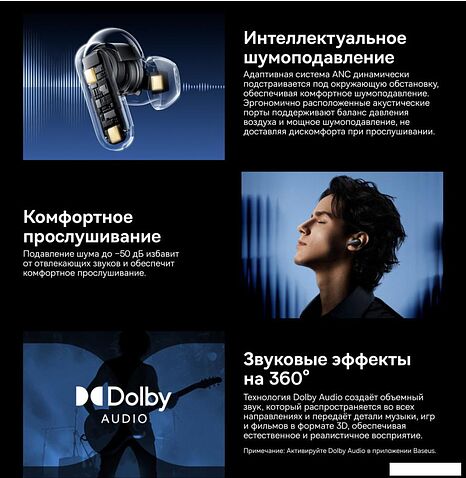 Наушники Baseus Inspire XP1 (черный)
