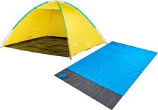 Палатка пляжная Sundays ZC-TT044 с туристическим ковриком Coyote C0007456C (синий/серый)