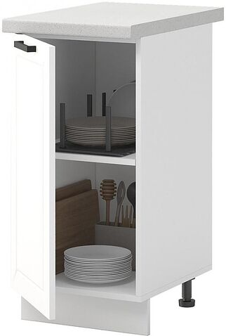 Шкаф напольный Mio Tesoro Альфа ШН 400 (белый/холст белый)