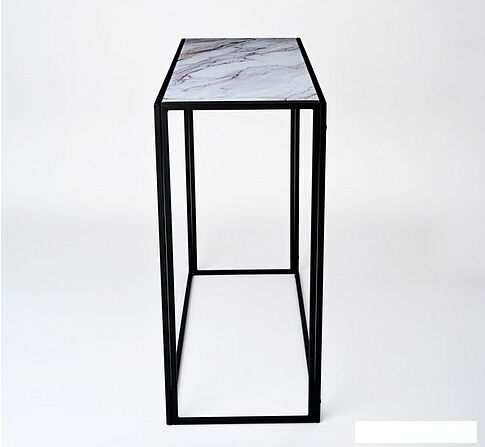 Консольный стол RasGar Грация Лайт (черный/белый мрамор)