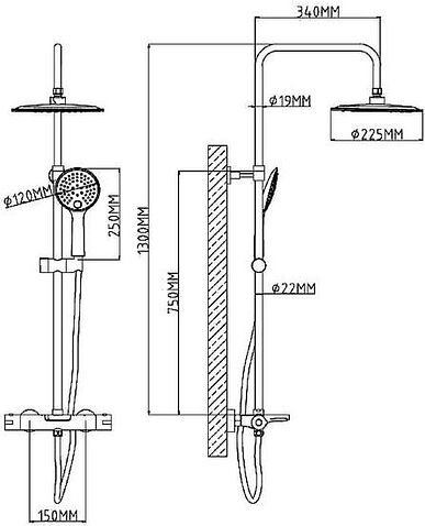 Душевая система  Esko STT5054