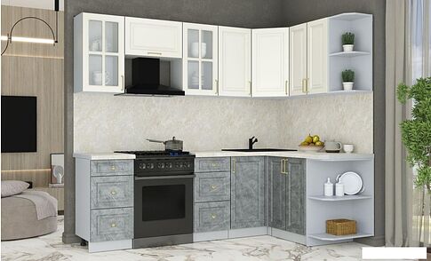 Кухонный модуль Интерлиния Мила Шато 1.5x2.4 PR (белый/керамика/опал светлый)