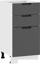 Шкаф напольный Трия Гренада 1Н4Я3 (белый/холст вулкан)