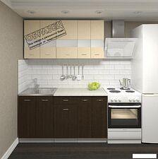 Кухня Кортекс-мебель Корнелия Экстра 1.5м (дуб сонома/королевский опал)