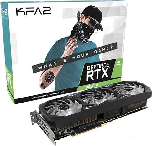 Видеокарта KFA2 GeForce RTX 3060 Ti GDDR6X SG 1-Click OC Plus Updated Ver. 36ISM6MD1GSK