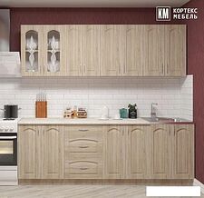 Кухня Кортекс-мебель Корнелия Ретро 2.2м (дуб сонома/мадрид) Кухня Кортекс-мебель Корнелия Ретро 2.2м (дуб сонома/мадрид)