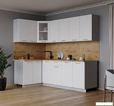 Готовая кухня Интерлиния Мила 12x22 (белый платинум/белый платинум глянец/дуб бунратти) Готовая кухня Интерлиния Мила 12x22 (белый платинум/белый платинум глянец/дуб бунратти)