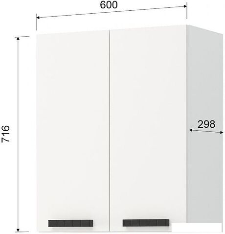 Шкаф навесной Mio Tesoro Пасадена ШВ 600 (белый/белый бриллиант)