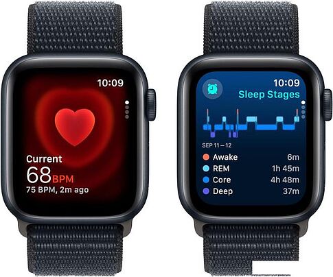 Умные часы Apple Watch SE 2 40 мм (алюминиевый корпус, темная ночь/темная ночь, нейлоновый ремешок)