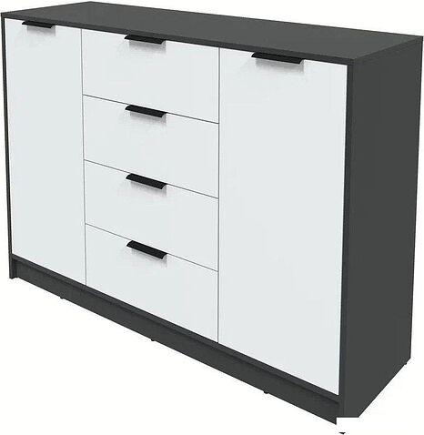 Тумба Интерлиния Концепт КТ-Т140 (белый платинум/антрацит)