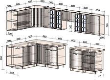 Готовая кухня Интерлиния Берес 1.7x3.3 левая (дуб полярный/дуб английский/кастилло темный)