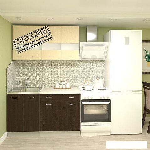 Кухня Кортекс-мебель Корнелия Экстра 1.4м (белый/береза/марсель)