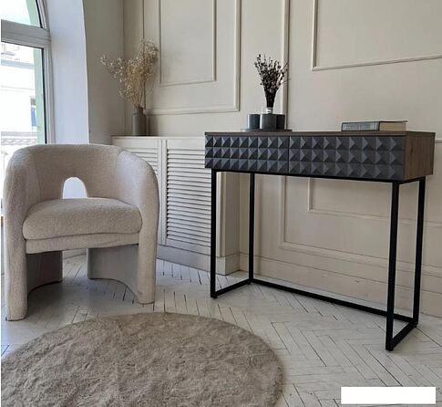 Консольный стол Shtabe Simple 7011 эко (графит/дуб веллингтон/черный)