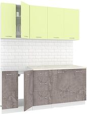 Готовая кухня Кортекс-мебель Корнелия Лира 1.8 без столешницы (салатовый/оникс)