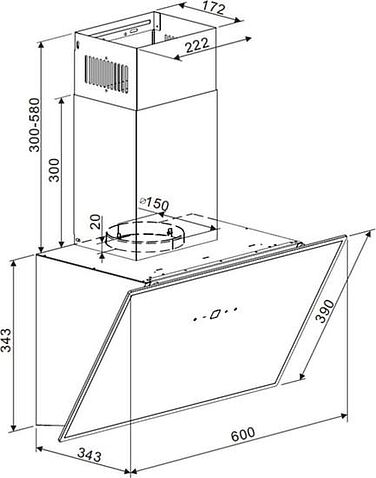 Кухонная вытяжка MAUNFELD Astro 60 (белое стекло)