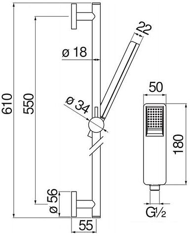 Душевой гарнитур  Nobili AD140/53CR