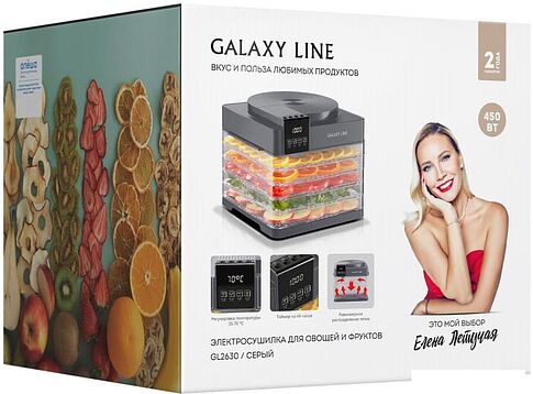 Сушилка для овощей и фруктов Galaxy Line GL2630 (серый)
