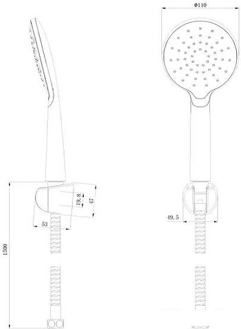 Душевая лейка Bravat D2122CP-ENG