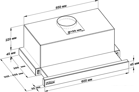Кухонная вытяжка Backer TH60L-2F200-WG