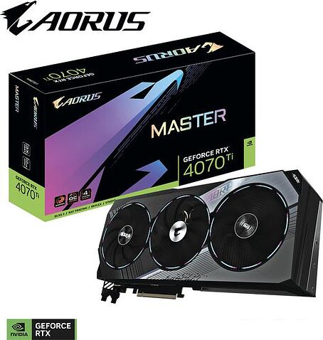 Видеокарта Gigabyte Aorus GeForce RTX 4070 Ti Master 12G GV-N407TAORUS M-12GD
